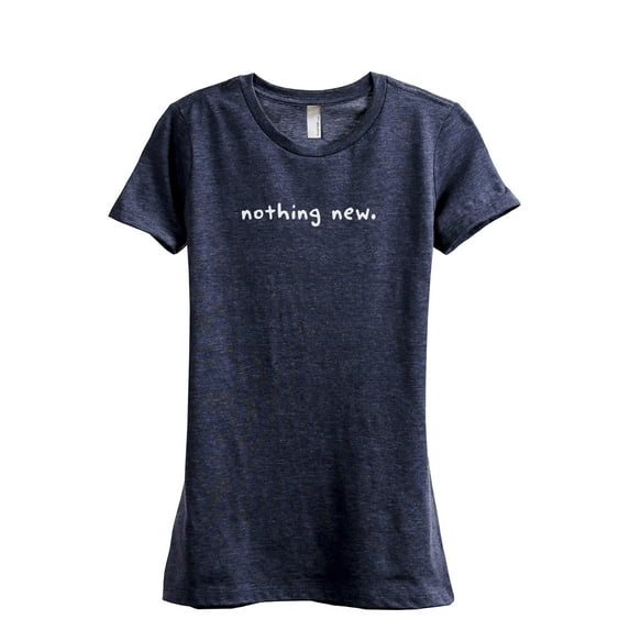 Nothing New Women's Fashion Relaxed T-Shirt Tee Heather Navy Small