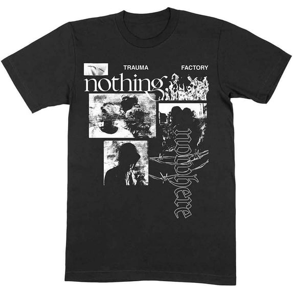 Nothing Nowhere T Shirt Trauma Factor Band Logo new Official Mens Black