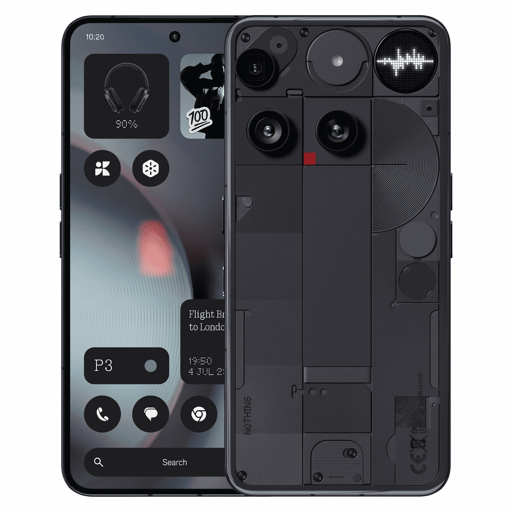 Nothing Phone (3）ブラック 国内版 Nothing Phone 3 5G Unlocked Phones Transparent Design, Glyph