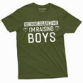 thumbnail image 1 of Nothing Scares Me I Am Raising Boys Mom T-Shirt Mother Of Boys Tee Shirt (X-Large Military Green), 1 of 6