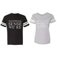 thumbnail image 1 of Nothing Sense Makes When A Part Matching Couple Cotton Jerseys (Men Black / Women Heather) (Men S / Women XL), 1 of 3