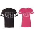 thumbnail image 1 of Nothing Sense Makes When A Part Matching Couple Cotton Jerseys (Men Black / Women Pink) (Men L / Women S), 1 of 3