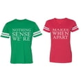thumbnail image 1 of Nothing Sense Makes When A Part Matching Couple Cotton Jerseys (Men Green / Women Red) (Men S / Women XXL), 1 of 3