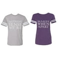 thumbnail image 1 of Nothing Sense Makes When A Part Matching Couple Cotton Jerseys (Men Heather / Women Purple) (Men L / Women S), 1 of 3