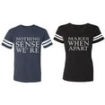 thumbnail image 1 of Nothing Sense Makes When A Part Matching Couple Cotton Jerseys (Men Navy / Women Black) (Men S / Women S), 1 of 3