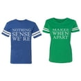thumbnail image 1 of Nothing Sense Makes When A Part Matching Couple Cotton Jerseys (Men Royal / Women Green) (Men M / Women XL), 1 of 3