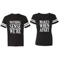 thumbnail image 1 of Nothing Sense Makes When Apart Matching Couple Cotton Jerseys (Men Black / Women Black) (Men XXL / Women XL), 1 of 3