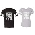 thumbnail image 1 of Nothing Sense Makes When Apart Matching Couple Cotton Jerseys (Men Black / Women Heather) (Men M / Women XL), 1 of 3