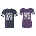 thumbnail image 1 of Nothing Sense Makes When Apart Matching Couple Cotton Jerseys (Men Navy / Women Purple) (Men XL / Women L), 1 of 3