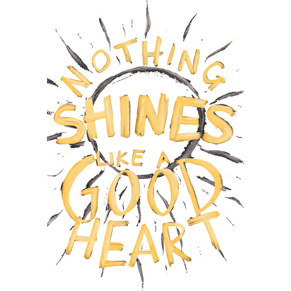 Nothing Shines Like a Good Heart Quote Positive Life Motivation Inspiration Quotes Saying Wall Art Sticker Designs Vinyl Stickers For Home House Walls Rooms Window Bedroom Decoration Size (22x26 inch)