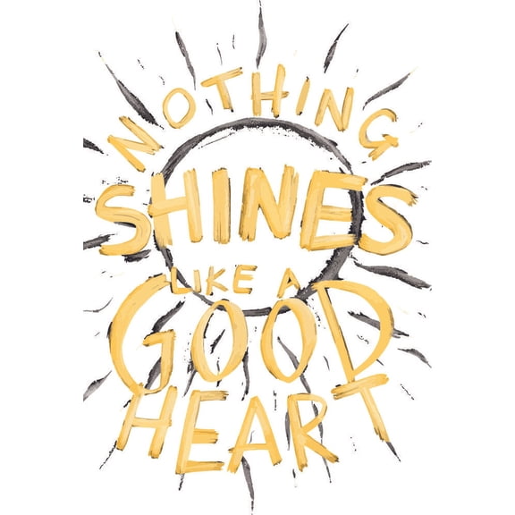Nothing Shines Like a Good Heart Quote Positive Life Motivation Inspiration Quotes Saying Wall Art Sticker Designs Vinyl Stickers For Home House Walls Rooms Window Bedroom Decoration Size (16x20 inch)