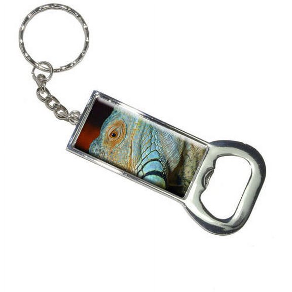 Nothing Specific Iguana Eye Lizard Blue Green Keychain Bottle Bottlecap Opener