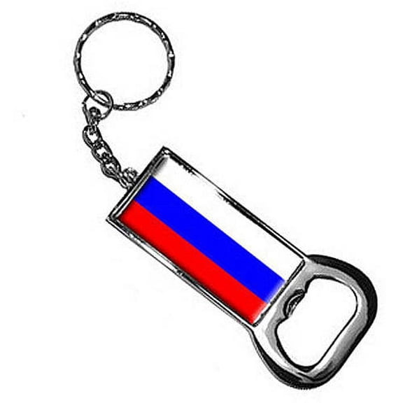 Nothing Specific Russian Federation Flag Keychain Key Chain Ring Bottle Bottlecap Opener