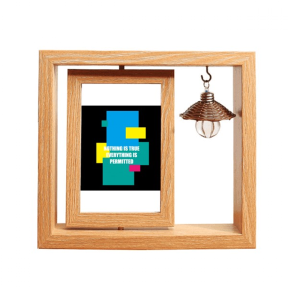 Nothing True Everything Pertted Wooden Rotating Picture Photo Frame 4x6