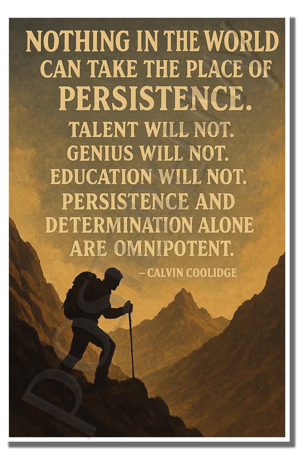 Peritance Posters Nothing in the world can take the place of persistence - Inspirational ...