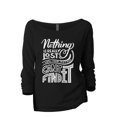 thumbnail image 1 of Nothing is lost until your mother can't find it Women's Fashion Slouchy 3/4 Sleeves Raglan Lightweight Sweatshirt Black Small, 1 of 3