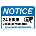 thumbnail image 1 of Notice 24 Hour Video Surveillance Metal Tin Sign Wall Art Decor Safety Warning Signs For Outdoor & Indoor Sign 8 X 12 Inch, 1 of 4