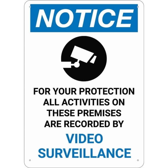 Notice All Activities Recorded Video Surveillance Video Camera Icon Sign Signs Outdoor, Uv Printed Aluminum 12 X 8 In, Weatherproof And Security Signs For Home Or Business