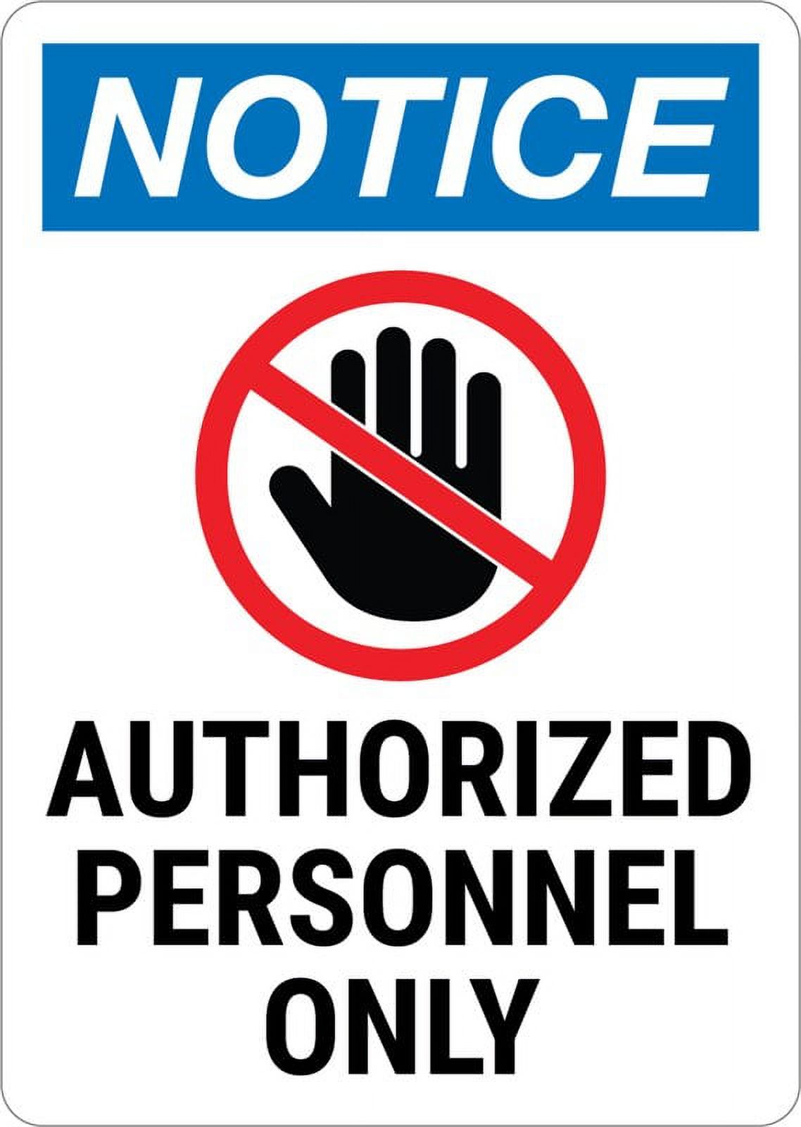 Notice Admittance Authorized Personnel Hand Prohibition Icon Retro ...