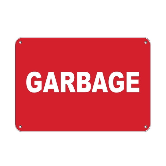 Notice Aluminum Garbage Security Metal Tin Sign Red Recycling Waste Management Zone 8X12 Inch Office Garage Recreation Room Shop Hunting Fishing Village Private Space Warehouse Loading Dock Plant