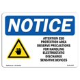 thumbnail image 1 of Notice Attention ESD Protected Area OSHA Aluminum Sign, 1 of 1