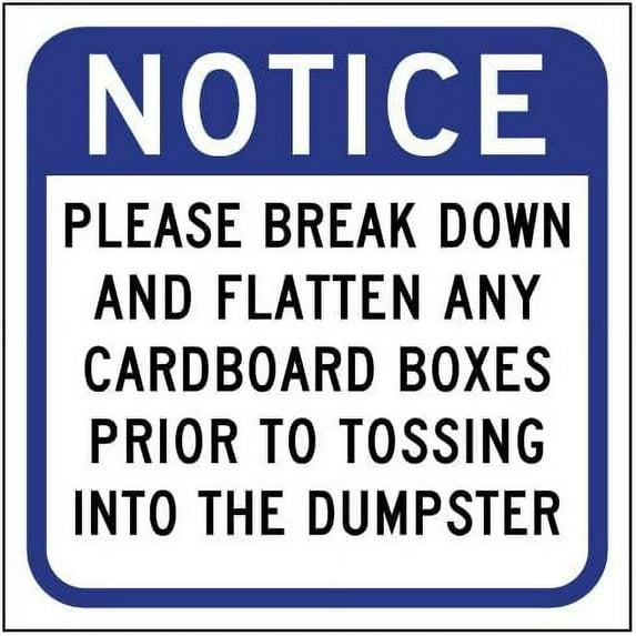 Notice Break Down Boxes Magnetic Sign - 12x12 - Reflective | Magnetics ...