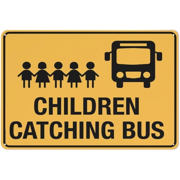 Notice Bus Stop Waiting Area Metal Sign, Rustic Tin Wall Plaque for Business, 12 x 8 Inch