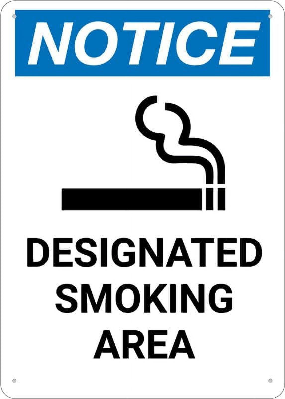 Notice Designated Smoking Area Sign Outdoor Metal Sign - 12 X 8 Metal ...