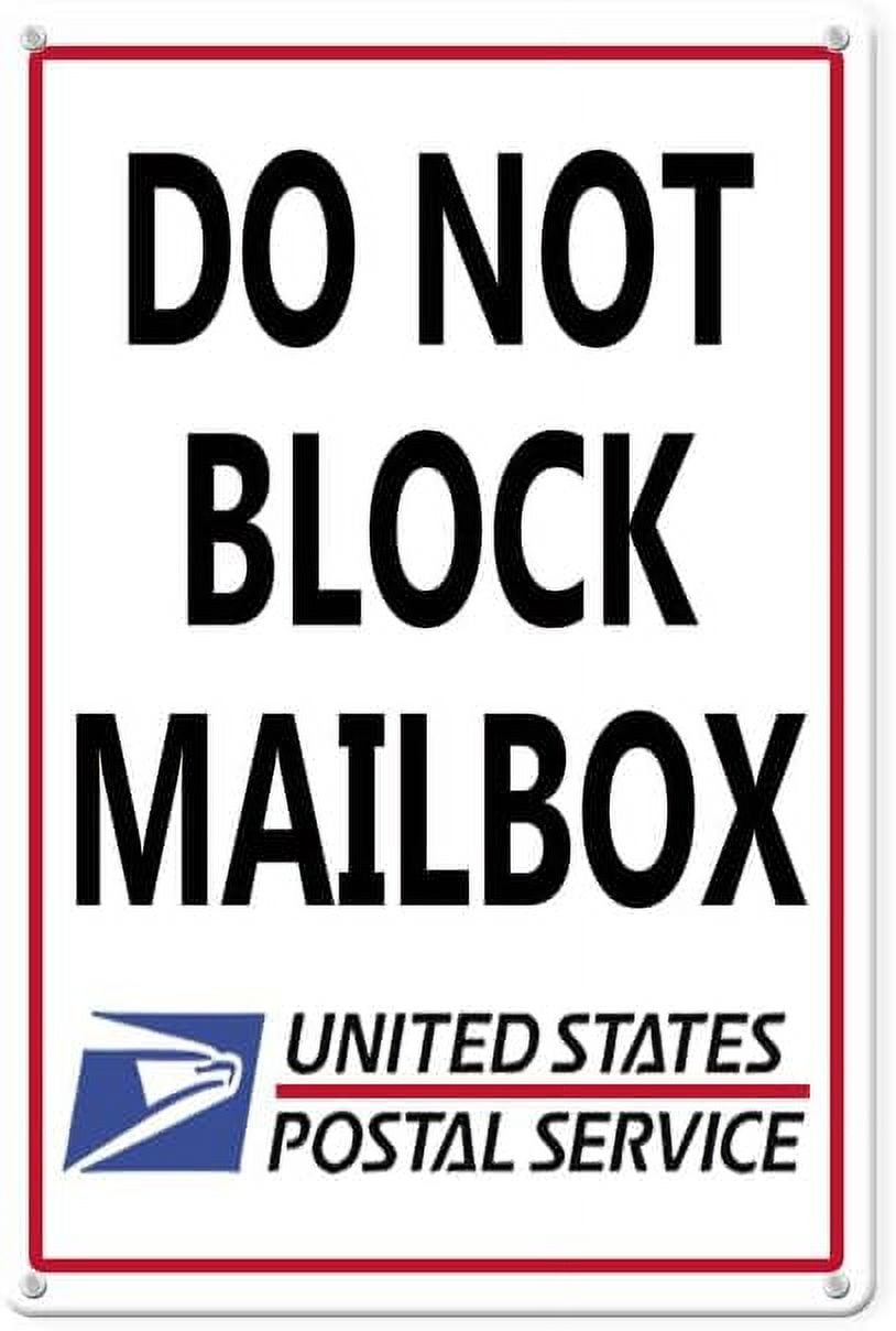 Notice Do Not Block Mailbox Parking Aluminium/Metal Sign 8×12in, Sturdy ...