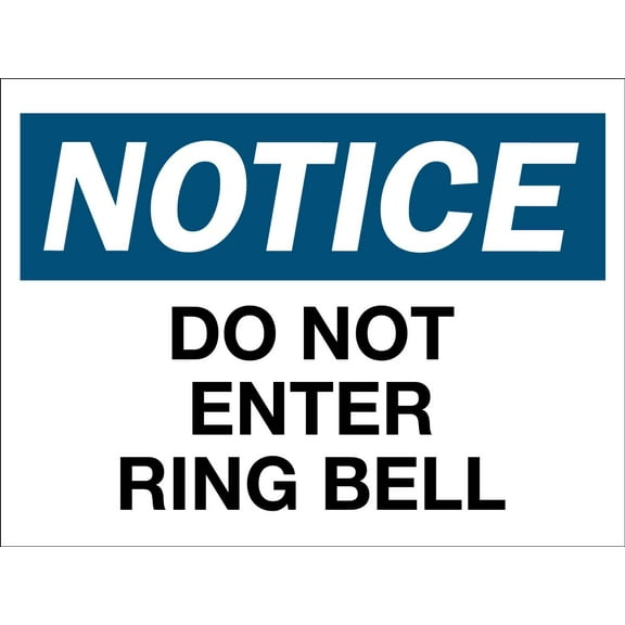 Notice Do Not Enter Ring Bell Metal Sign Caution Danger Safety Security Warning Notice Signs Size: 8 x 12 inch