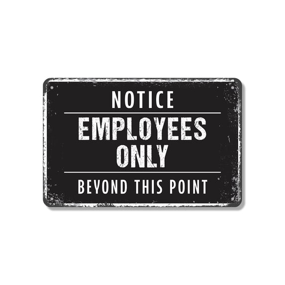 Notice Employees Only Beyond This Point (2 Pack) 7 Inch x 10 Inch Aluminum Metal Sign Authorized Personnel Inside Perfect for Offices Warehouses Back Rooms Fun Gift for Managers