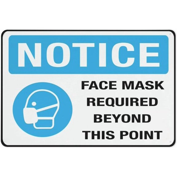 Notice Face Mask Required Sign – 8x12 Inch RustFree Aluminum,Reflective & Weatherproof,HighVisibility Safety Warning for Business or Public Areas
