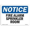 thumbnail image 1 of Notice Fire Alarm Sprinkler Room OSHA Plastic Sign, 1 of 1