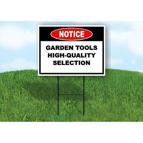 Notice Garden Tools High-Quality Selection 18 in x24 in Yard Road Sign w/Stand Single Sided