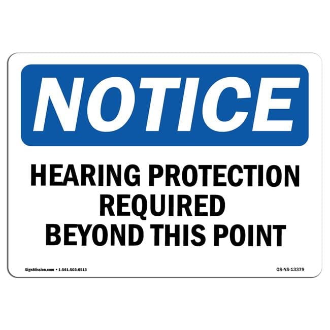 Notice Hearing Protection Required Beyond This Point OSHA Decal Sign ...