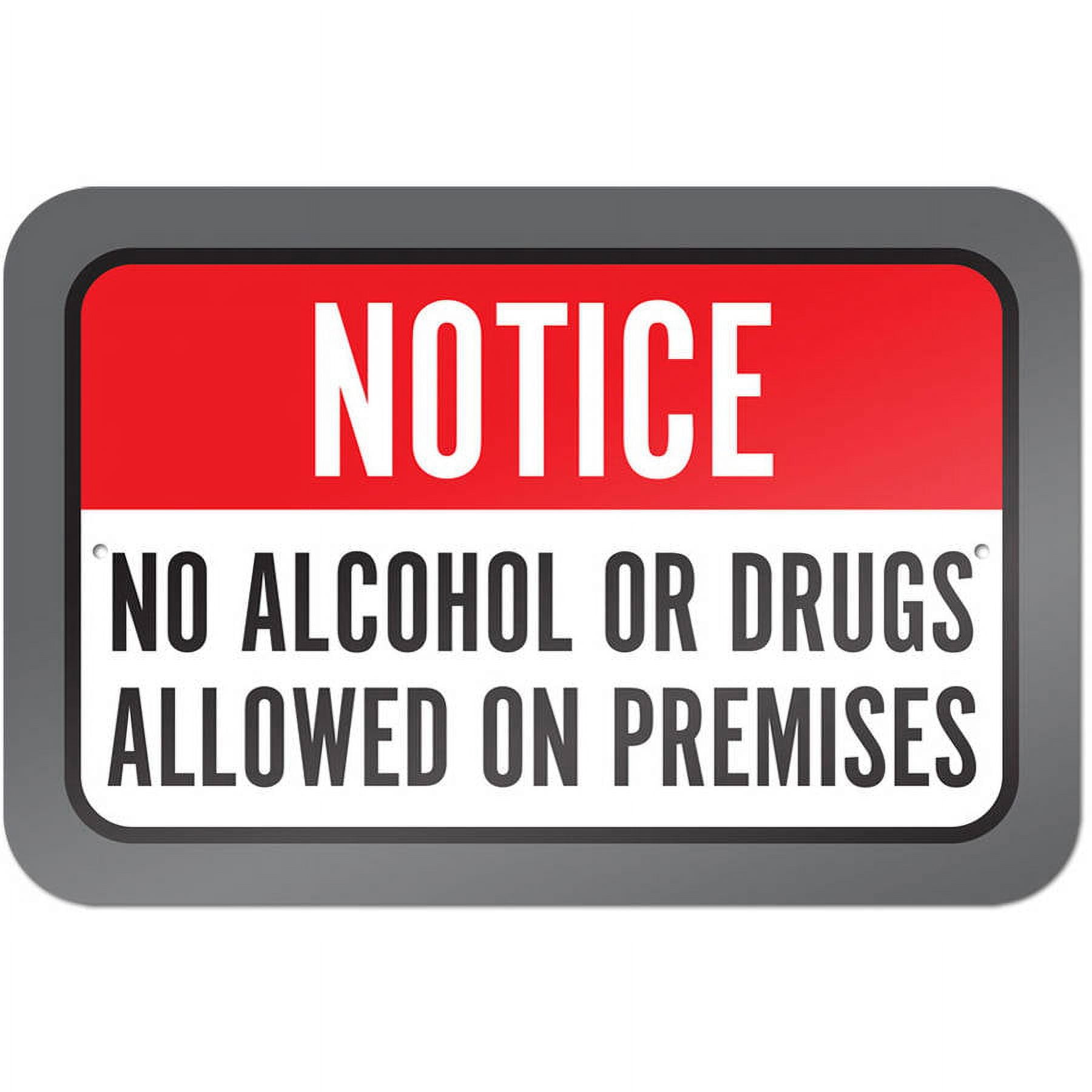 Notice Use of Liquor on Premises Immediate Dismissal Sign, SKU: S-4293