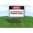 thumbnail image 1 of Notice No Alcohol in Common Areas Single Sided 18 in x 24 in Yard Sign Road Sign with Stand, 1 of 6