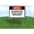 thumbnail image 1 of Notice No Amplified Music Noise Ordinance Single Sided 18 in x 24 in Yard Sign Road Sign with Stand, 1 of 6