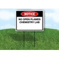 thumbnail image 1 of Notice No Open Flames Chemistry Lab Double Sided 18 in x 24 in Yard Sign Road Sign with Stand, 1 of 6