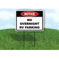 thumbnail image 1 of Notice No Overnight RV Parking Single Sided 18x24 in Yard Road Sign w/Stand, 1 of 5