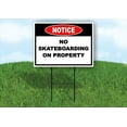 thumbnail image 1 of Notice No Skateboarding on Property Single Sided 18x24 in Yard Road Sign w/Stand, 1 of 6