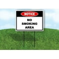 thumbnail image 1 of Notice No Smoking Area Single Sided 18x24 in Yard Road Sign w/Stand, 1 of 6