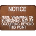 thumbnail image 1 of Notice Nude Swimming and Sunbathing Vintage Reproduction Metal Sign, 1 of 1