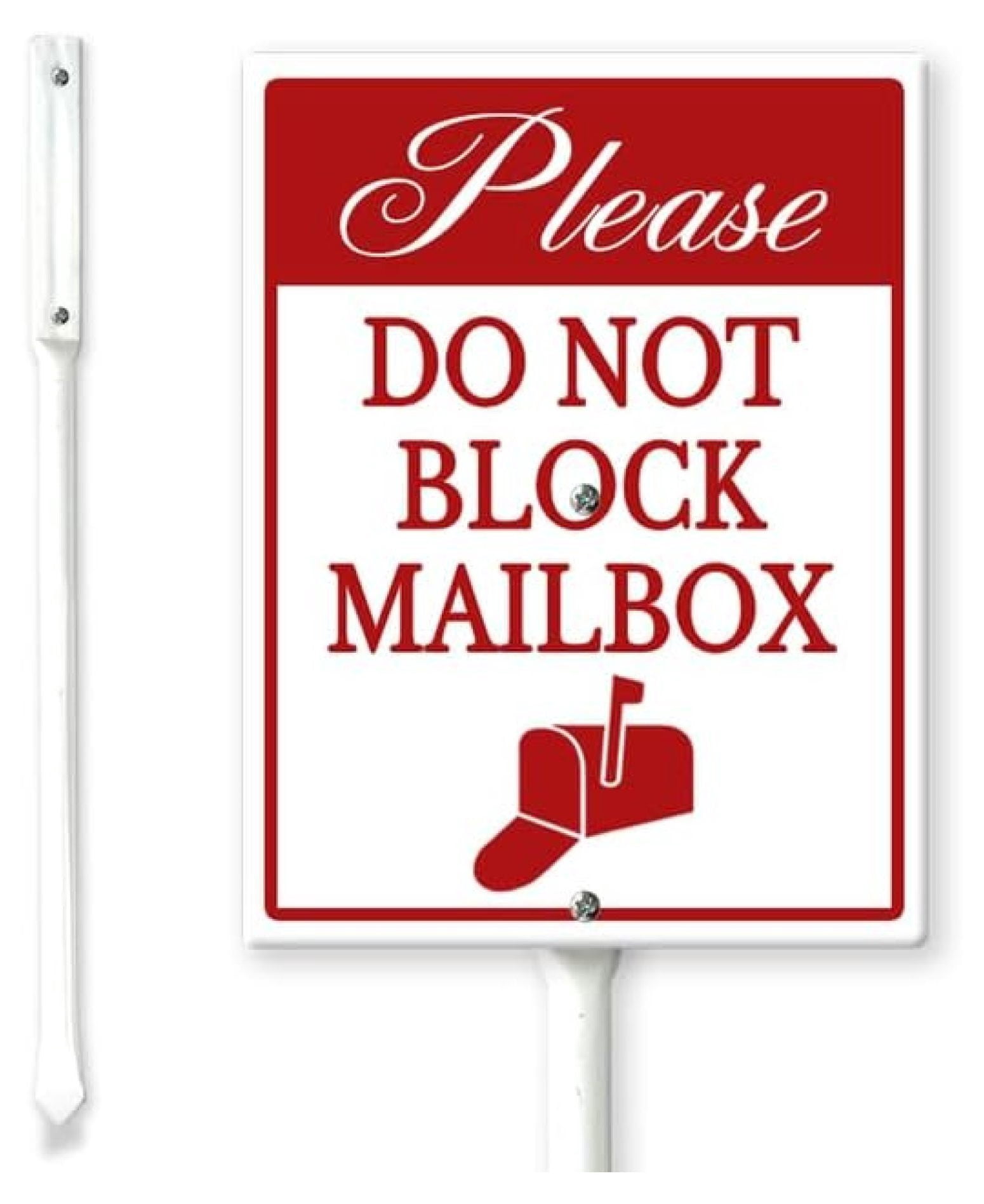Notice Please Do Not Block Mailbox Yard Sign with Stakes 8in×12in ...