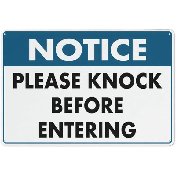Notice Please Knock Before Entering Sign For House 8"x12" Yard Sign, Premium Aluminum, Sun-Proof, Rust-Free