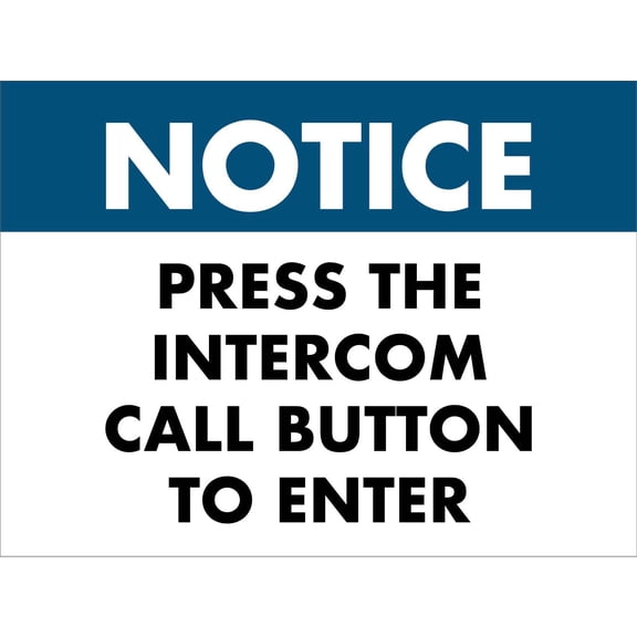 Notice Press The Intercom Call Button To Enter Metal Sign Caution Danger Safety Security Warning Notice Signs (Aluminum) Size: 8 x 12 inch