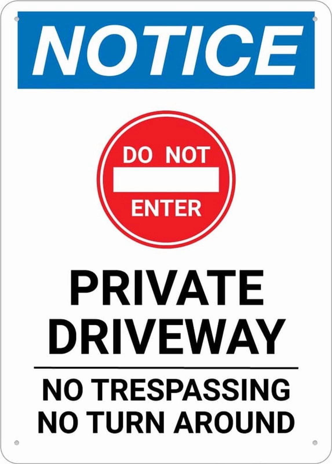 Aluminium-Schild „No Turn Around Driveway“ – 45,7x30,5 Cm, Wetterfest, Mit Bohrungen