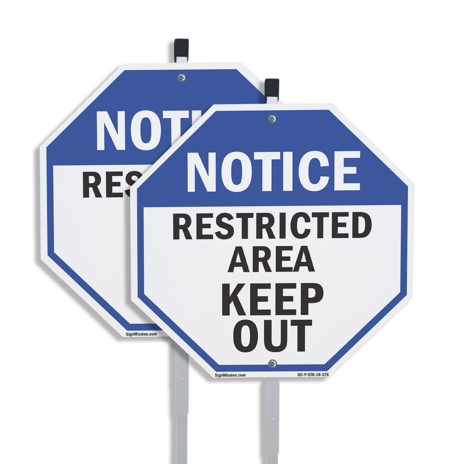 Notice Restricted Area Keep Out (2 Pack) 10 inch X 10 inch Octagon ...