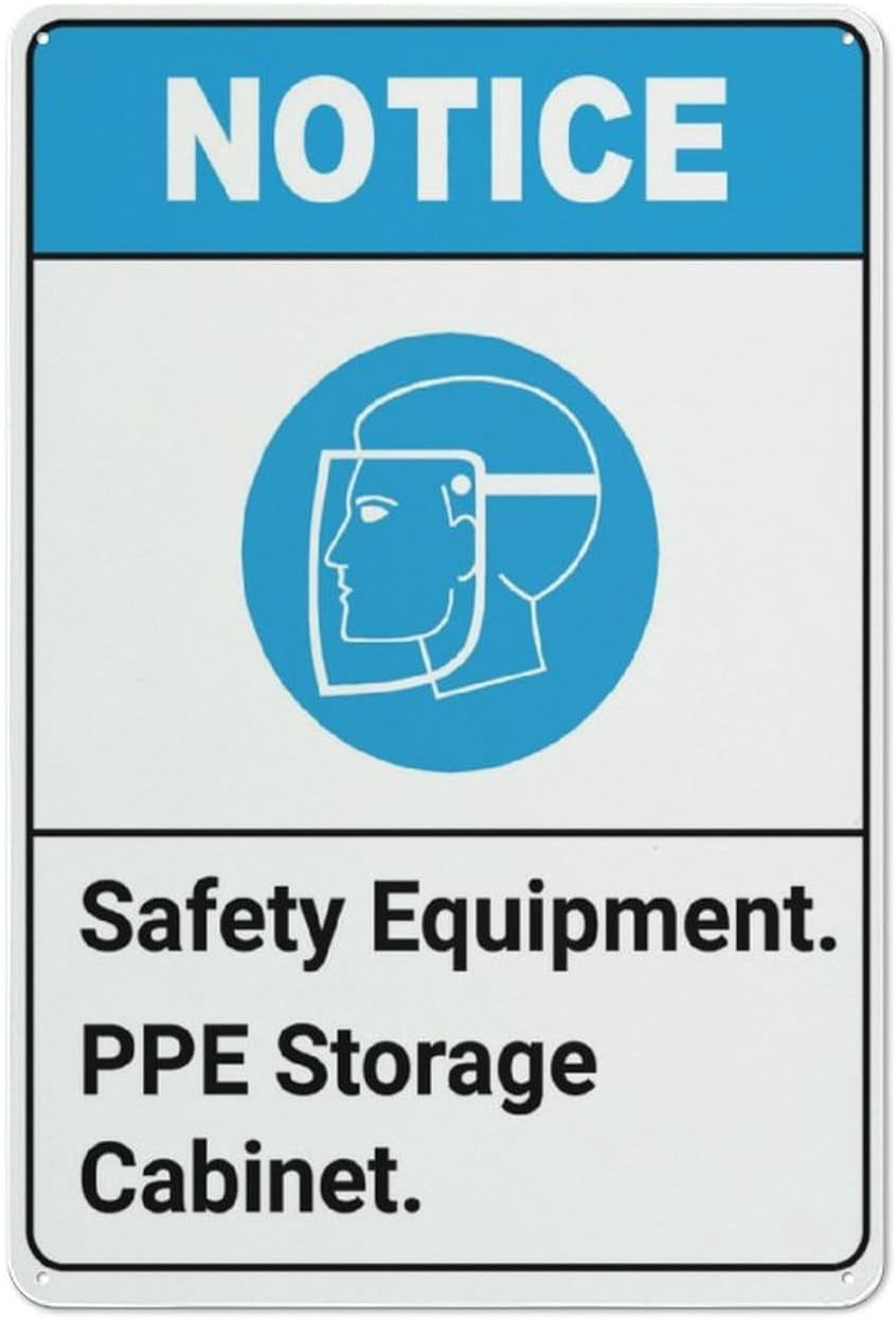Notice Safety Equipment PPE Storage Cabinet With Icon Rust Free ...