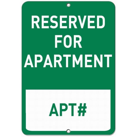 Notice Sign 12x16 Reserved for Apartment Apt# Parking Sign Tin Metal Signs Decor